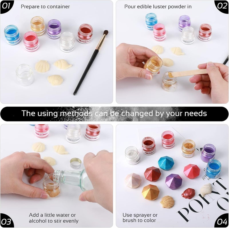 Jelife White Edible Luster Dust - 5g - Image 4